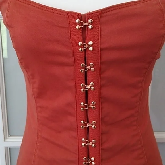 Forever 21 Denim Overall Mini Dress in Rust Size - M - Picture 6 of 15